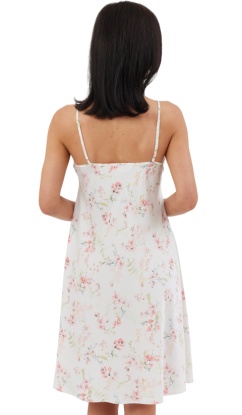 Indigo Sky Water Colour Floral Matt Satin Chemise On Padded Hangers